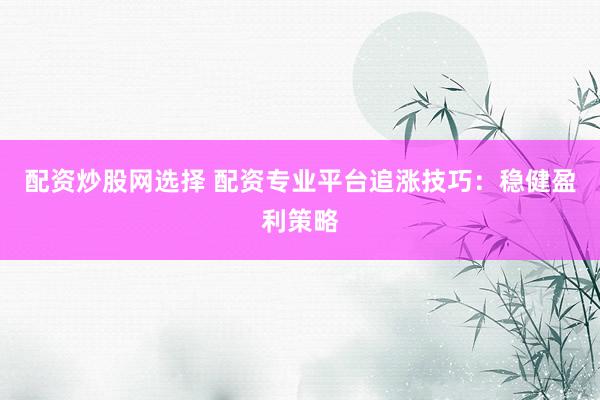 配资炒股网选择 配资专业平台追涨技巧：稳健盈利策略