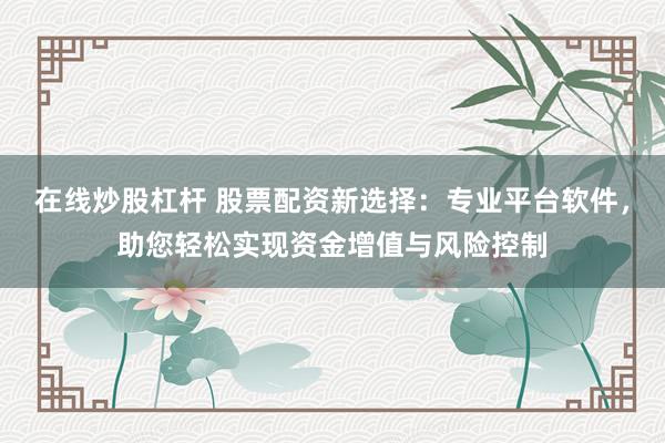 在线炒股杠杆 股票配资新选择：专业平台软件，助您轻松实现资金增值与风险控制