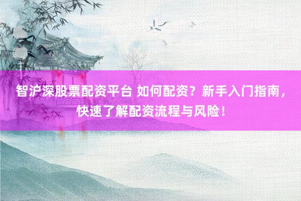 智沪深股票配资平台 如何配资？新手入门指南，快速了解配资流程与风险！