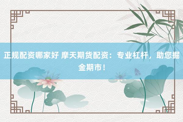 正规配资哪家好 摩天期货配资：专业杠杆，助您掘金期市！