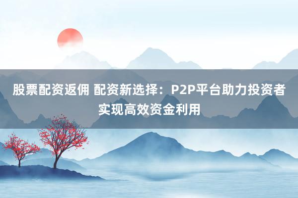 股票配资返佣 配资新选择:P2P平台助力投资者实现高效资金利用